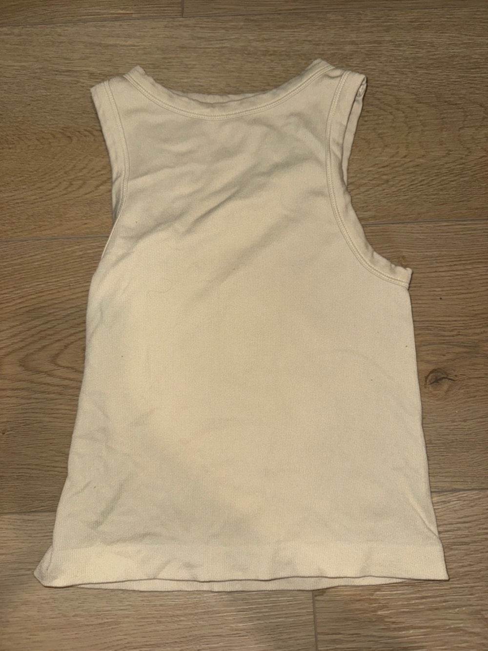 Women’s Cream Ribbed Scoop Neck Tank Top